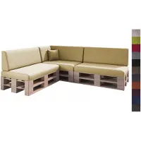 Sunnypillow 8er Palettenkissen Set mit abnehmbarem Bezug Sitzkissen + Rückenkissen Palettenauflage Palettenpolster Indoor / Outdoor | Sandfarben |