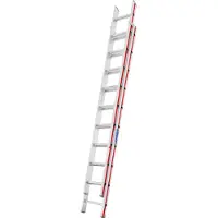 Hymer Schiebeleiter, zweiteilig, 2x10 Sprossen, Länge 2,90 / 4,86 m, Reichhöhe 5,74 m, Gewicht 10,2 kg