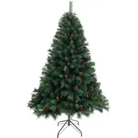 SVITA Weihnachtsbaum künstlich Tannenzapfen und Beeren inkl. Ständer 180cm