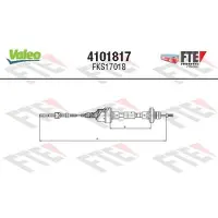 FTE 4101817 Kupplungsseil Seilzug für OPEL Astra F CC (T92) 886/485mm