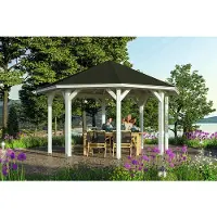 GartenHaus GmbH Pavillon SKAN HOLZ Nice Gr. 2 ø 484 cm weiß
