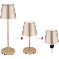 Globo LED Tischlampe, champagner, Akku, Touchdimmer, Flaschenaufsatz