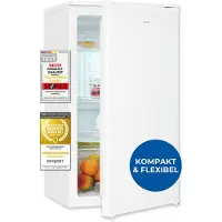 Exquisit Vollraumkühlschrank KS116-V-042E weiss | Nutzinhalt: 88 L | Glasablagen | 55cm Breite | Ohne Gefrierfach