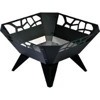 Dobar Design Feuerschale für Garten Balkon Terrasse, Feuerstelle viereckig für draußen, 51,5 x 51,5 x 30 cm, Stahl pulverbeschichtet