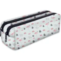 Ferocity Mäppchen, Federtasche, Federmäppchen 2 Fächer, Schüleretui, lustiges 3D-Motiv, Flamingo Blue [107]