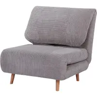 Welikera 2-in-1 Schlafsessel Gästebett, bis 200 kg, verstellbare Kopfstütze Cord-Optik 82 cm x 8 cm x 83 cm Grau