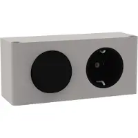 Fackelmann COMPACT LINE Elektrobox Schalter, Steckdose und Klemme in Silber, ideal für den Spiegelschrank