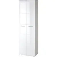 Germania Garderobenschrank "GW-ADANA" in Weiß mit Hochglanz-Fronten, 59 x 197 x 37 cm (BxHxT), 3577-84