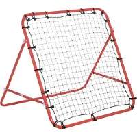 MEIYOU Rebounder für Fußball – Maße: 84 × 84 cm, stufenlos verstellbarer Winkel, Kickback Rückprallwand, Fußballtor für Schuss-, Pass- und Ballannahmetraining, Farbe: Rot.