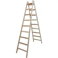 Krause Stehleiter beidseitig STABILO natur 2x 9 Sprossen, H: 252,0 cm