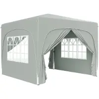 Dopwii 3 x 3 m Pavillon, Pop-up Gartenzelt mit Seitenwänden und Tragetasche, UPF50+, höhenverstellbar, Sand