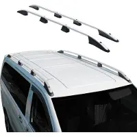 Omac Dachreling Dachgepäckträger für VW Caddy 2010-2015 L2 Langer Alu Silber 2x