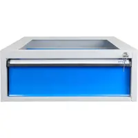 Proregal Einzelschublade für Werkbank Rhino| HxBxT 20x54x70cm | Traglast 40kg | Lichtgrau/Lichtblau