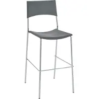 TPFLiving Barhocker Gent Gestell Metall in Chromoptik Kunststoff Grau