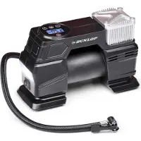 Dunlop Digitaler Luftkompressor Luftpumpe 150PSI/10Bar Inkl. 3 Aufsätze Digitale LED Anzeige Schwarz