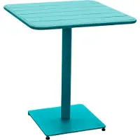 Hespéride Quadratischer gartentisch "phuket" in entenblau, 2 sitzplätze, aus epoxybehandeltem stahl -