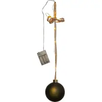 Star Trading Batteriebetriebene Weihnachtsleuchte ,Bliss' mit Baumkugel, 16 Tautropfen-LEDs, Timer, grün, Ø 10cm