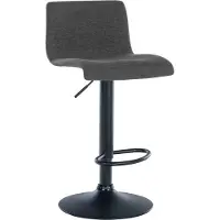 CLP Barhocker Branford höhenverstellbar und 360 drehbar | Farbe dunkelgrau Material Stoff