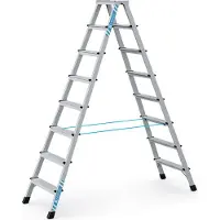 Zarges genietete Stehleiter eloxiert XLstep B 2x10 Stufen