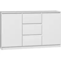 Top E Shop Topeshop 2D3S BIEL, Weiß, 3 Schublade(n), Partikelbord, Einfarbig, Modern, Partikelbord
