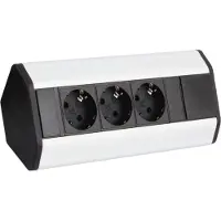 Design Light DesignLight CORNERBOX Aluminium SchuKo 3-fach / Ecksteckdose / Mehrfachsteckdose