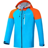 Black Crevice - Herren 3 Lagen Hardshell Jacke I Regenjacke | Hellblau/Orange | Größe: 3XL