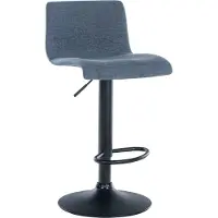 DELUKE Barhocker GEBEL - Stoff Blau 39x36x84 cm | Barstuhl Höhenverstellbar Mit Lehne Drehbar Tresenhocker Tresenstuhl Kneipenhocker Kneipenstuhl