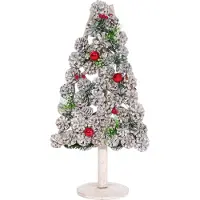 Mendler Deko-Weihnachtsbaum HWC-M17, Christbaum Weihnachtsdekoration, Kiefernzapfen Holz 60x32x17cm