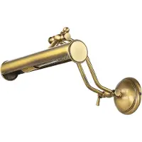 Licht-Erlebnisse Bilderleuchte Messing massiv verstellbar E14 Handarbeit in Bronze Wandlampe