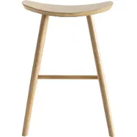 Miliboo - Design Barhocker aus hellem Holz H65 cm DEMORY