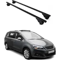 Omtec Dachträger Grundtäger für Seat Alhambra mk2 2010-2020 75kg Metall Schwarz 2 tlg