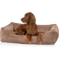 Knuffelwuff orthopädisches Hundebett aus Cord mit Handwebcharakter Nunavut XL 105 x 75cm Braun