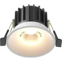 Maytoni LED Einbauleuchte rund 12W, warmweiß, Aluminium, IP20, Weiß
