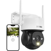 ZOSI WIFI 1080P IP NETZWERK CAMERA WLAN Überwachungskamera Aussen Plug-in Strom, 360° Pan Tilt 2MP WLAN Domekamera, AI Personen- und Fahrzeugerkennung