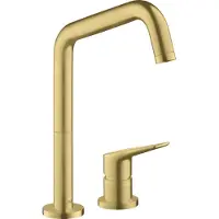 Hansgrohe 2-Loch-Spültisch-Einhebelmischer 240 Axor Citterio M mit Schwenkauslauf, brushed brass