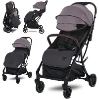 Lorelli Kinderwagen Minori, Sport Buggy klein, nur 8 kg, kompakter Sportsitz bis 22kg, Baby Reisebuggy, Einhand-Klappsystem, grau
