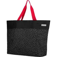 OEM große Strandtasche XXL schwarz weiß gestreift - 40 Liter Schultasche Schulranzen Einkaufstasche