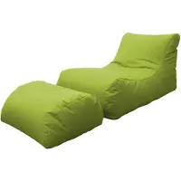 Talamo Italia Moderne Wohnzimmer-Chaiselongue, Italy, Sessel mit Nylon-Fußstütze, Gepolsterter Sitzpuff für Schlafzimmer, 120x80h60 cm, Grüne Farbe