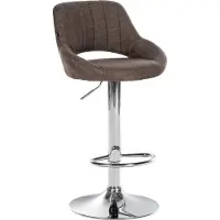 DELUKE Barhocker SEGAD - Stoff Braun 46.5x48x85 cm Silber | Barstuhl Mit Lehne Tresenhocker Tresenstuhl Kneipenhocker Kneipenstuhl