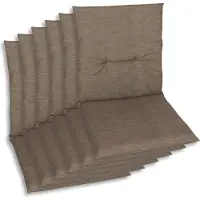 GO-DE Textil, Sesselauflage Niederlehner, 6er-Set, Farbe: braun, Maße ca.: 98 cm x 48 cm x 5 cm