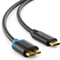 DeleyCON 3,0m USB 3.0 Kabel - Stecker Typ 3.1 - USB C auf Micro USB - 5 Gbit/s Ladekabel Datenkabel für z.B. Smartphone Tablet Notebook Ladegerät - Schwarz