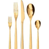 Gräwe Besteck-Set Porto, 10-teilig, 2 Personen, Edelstahl, gold