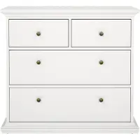 Ebuy24 Venedig Kommode mit 2 kleinen und 2 grossen Schubladen, Breite 96 cm, Höhe 86 cm weiss.