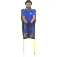 Powershot 3er-Set Flexible Schaufensterfiguren aus bedrucktem Polyester - Farbe BLAU - Schaufensterfigur Freistoß Fußball