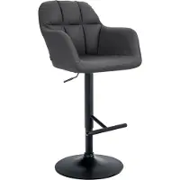 CLP Barhocker Natoma Kunstleder I 360° Drehbar, Metallgestell Höhenverstellbar schwarz Material Gestell Metall matt schwarz