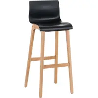 DELUKE Barhocker DELHI - Schwarz, Holz | Barhocker mit Lehne Barstuhl Tresenhocker Tresenstuhl Kneipenhocker Kneipenstuhl
