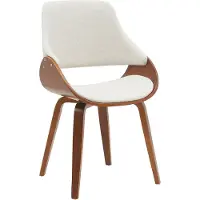 CLP Esszimmerstuhl Vangale gepolstert mit Rückenlehne und Bugholzgestell walnuss/creme Material Stoff