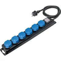 As Schwabe as-Schwabe 6-fach Steckdosenleiste 1,5m Mehrfachsteckdose mit Schalter 230V IP44