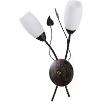 LINDBY Wandleuchte Stefania, schwarz/gold, Glas, E14, 42,5cm