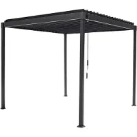 Mirador Pergola 80 Solid 3x2,4 m mit Lamellendach, Anthrazit, Stahl, Kurbelverstellung, Regenrinne, freistehend